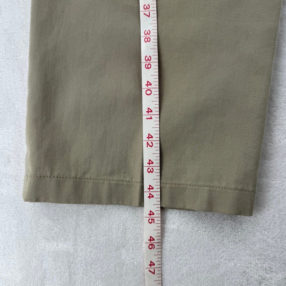 Mens Vintage Tommy Hilfiger Pleated Chino Pants Khaki Tan Straight Leg 32X34 - Picture 7 of 8